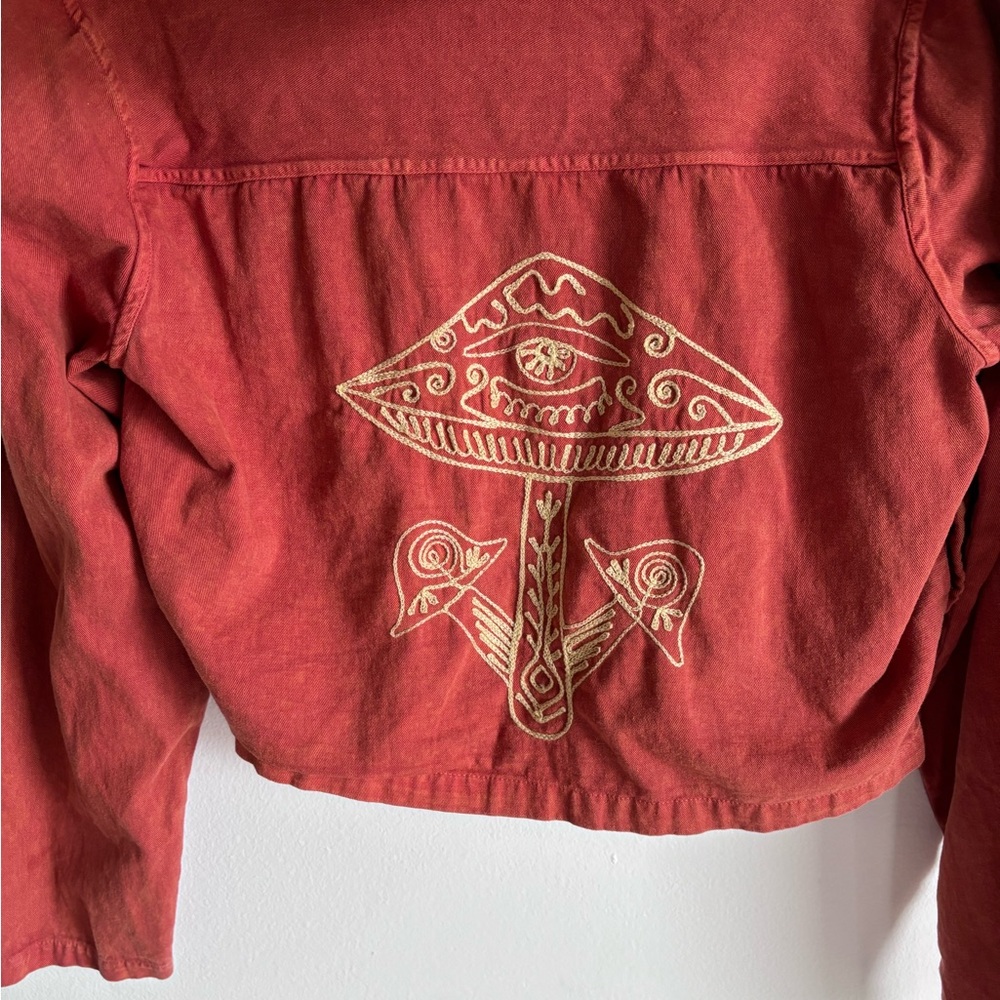 Earthbound Red Patchwork Jean Jacket - image 3